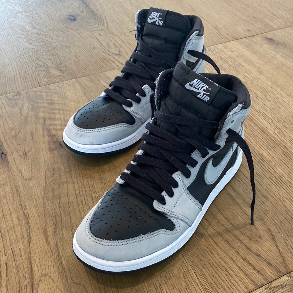 Nike Air Jordan sneakers, Gray/Black, pre-owned, Size Youth US 7